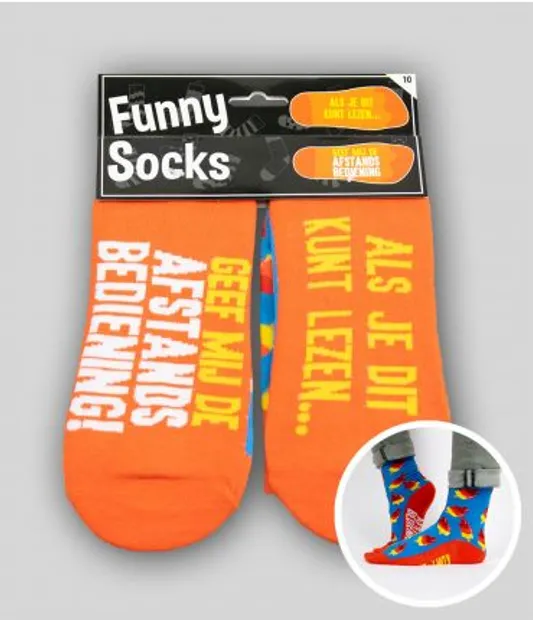 funny socks " ALS JE DIT KUNT LEZEN......"