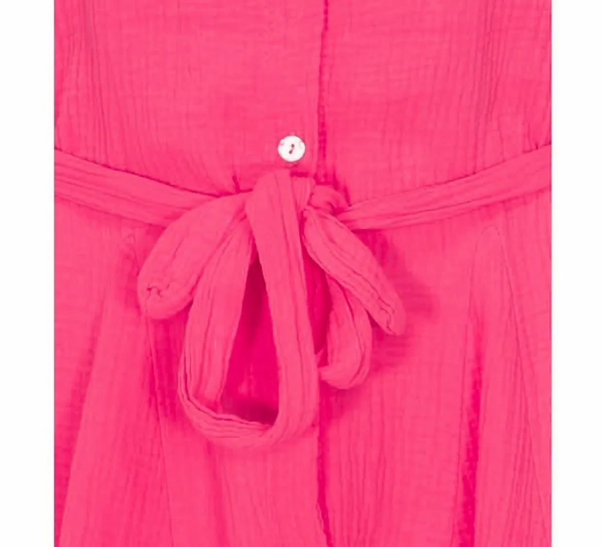 Linen short dress hot pink