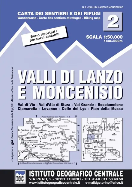 Wandelkaart 02 Valli di lanzo e Moncenisio | IGC - Istituto Geografico