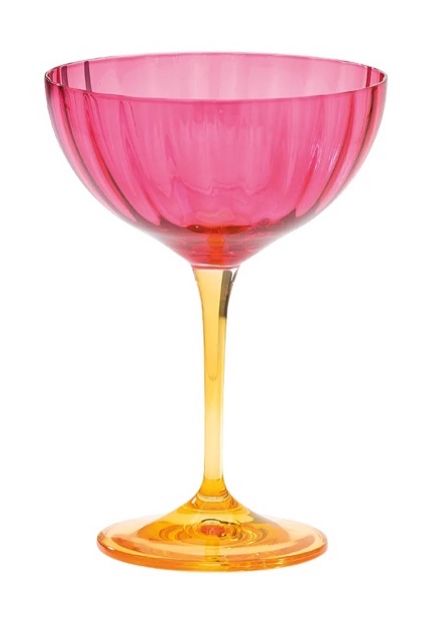 Jazzy Pink Cocktail Champagne glass