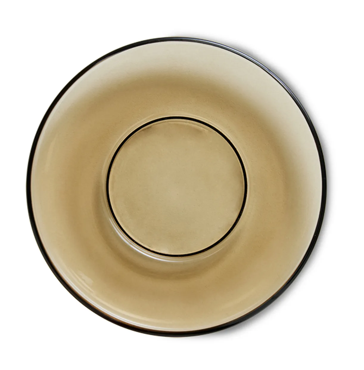 70s glassware: saucers mud brown (set of 4)
