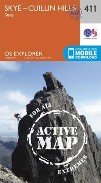 Wandelkaart 411 Explorer Skye, Cuillin Hills (Active) | Ordnance Surve