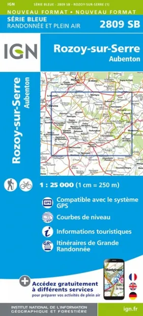 Wandelkaart - Topografische kaart 2809SB Rozoy-sur-Serre - Aubenton |
