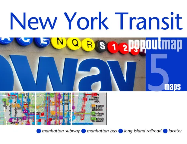 Stadsplattegrond Popout Map New York transit - openbaar vervoer | Comp