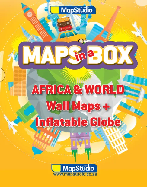 Opblaasbare wereldbol - globe Maps in a Box - Africa & World | MapStud