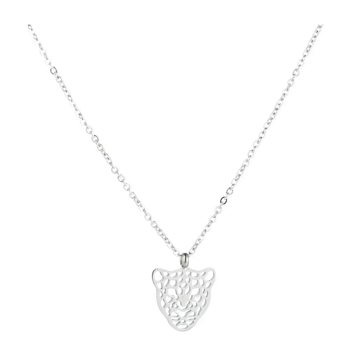 Leopard necklace silver