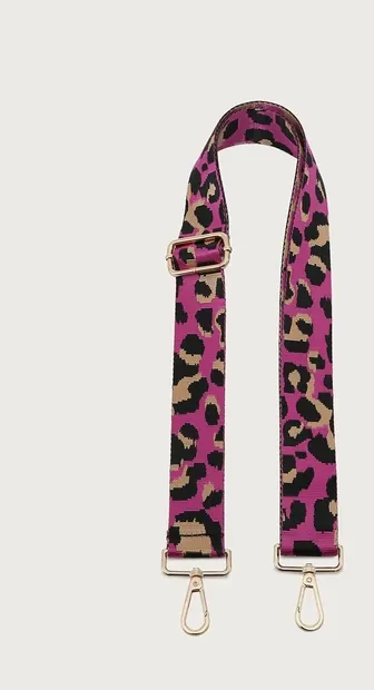Bag strap luipaard print paars Zwart