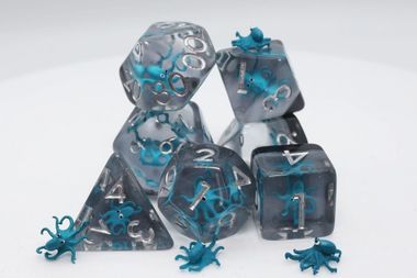 Teal Octopus RPG Dice Set (7)