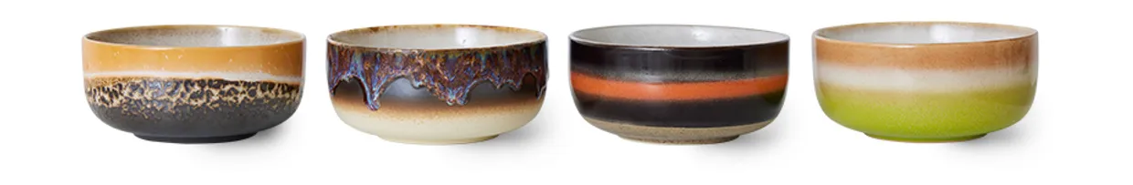 70s ceramics: dessert bowls, humus (set of 4)