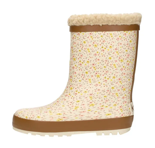 Rainboot Fur Flower Print
