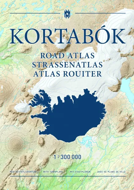 Wegenatlas Kortabok – Iceland Road Atlas, with Town Plans | Mal og Men