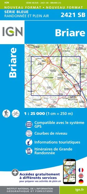 Wandelkaart - Topografische kaart 2421SB Briare | IGN - Institut Géogr