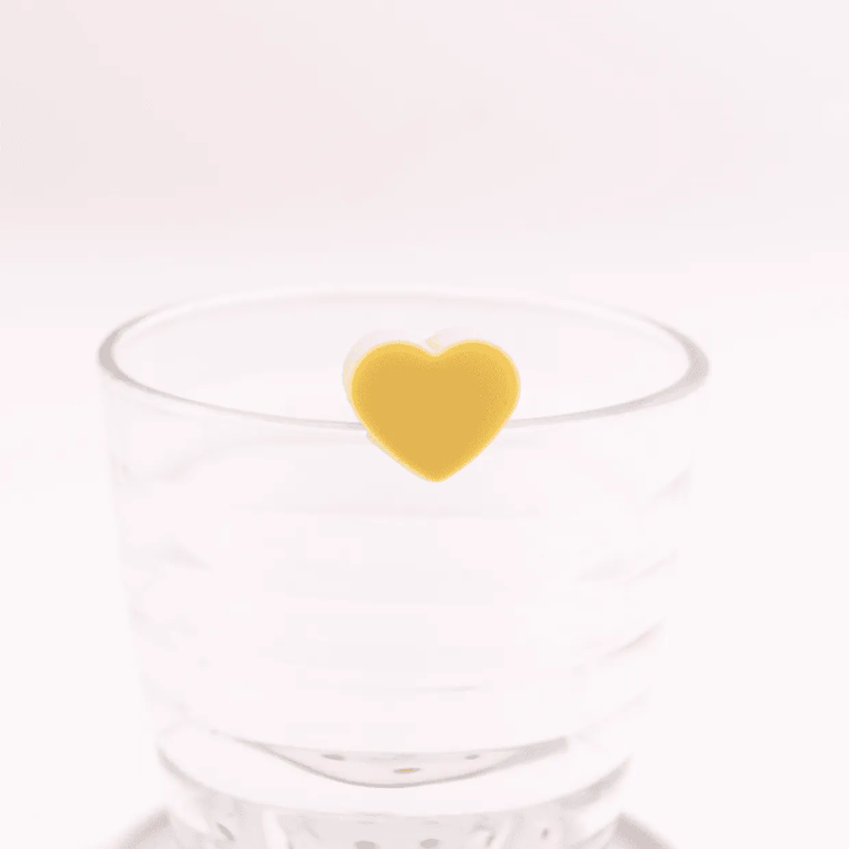 Set van 6 glasmarkers hart uit siliconen
