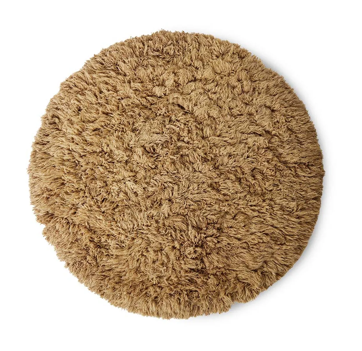Fluffy round rug caramel (ø200)
