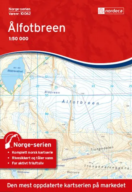 Wandelkaart - Topografische kaart 10062 Norge Serien Ålfotbreen | Nord