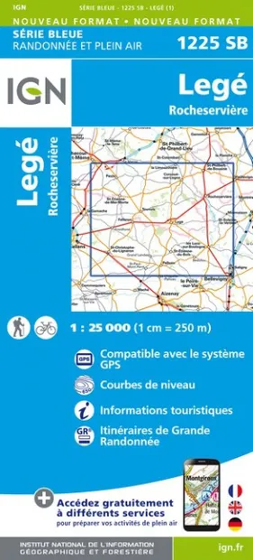 Wandelkaart - Topografische kaart 1225SB Legé | IGN - Institut Géograp
