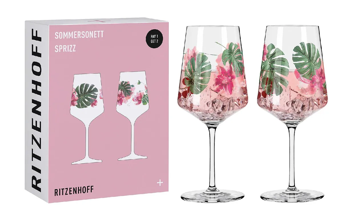 Set van 2 wijnglazen 'Sommersonnet' Sprizz Pink