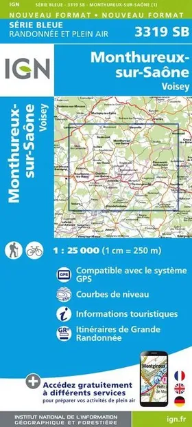 Wandelkaart - Topografische kaart 3319SB Monthureux-sur-Saône - Voisey