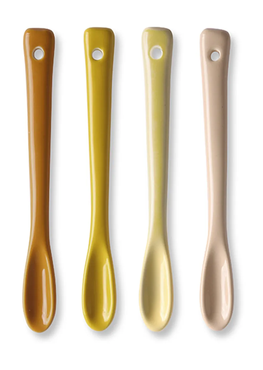 Bold & basic ceramics: tea spoons, natural (set of 4)