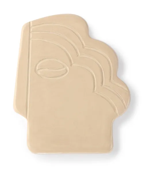Face wall ornament S shiny taupe