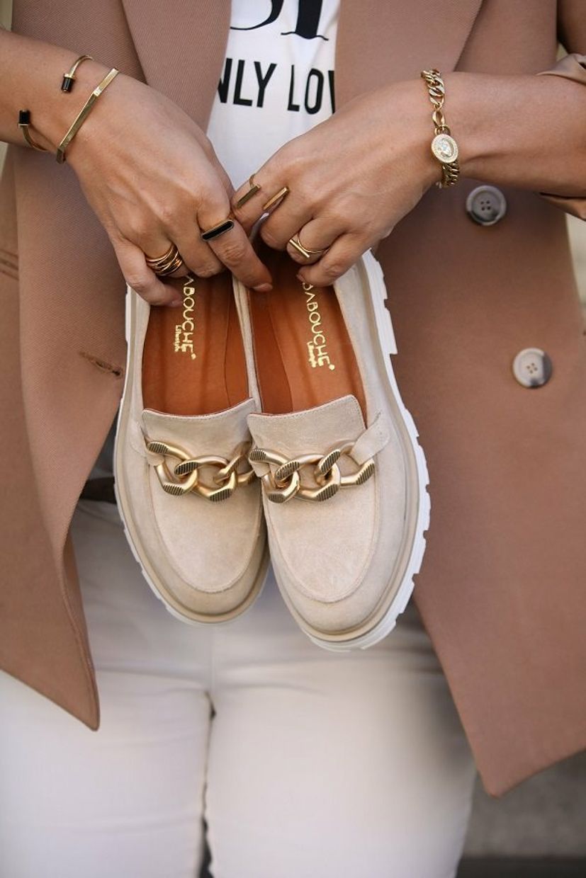 Babouche chain loafer beige