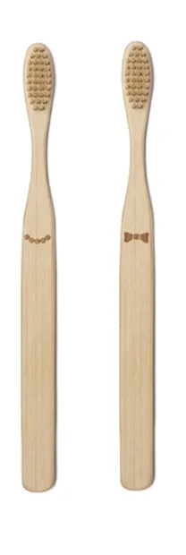 His & Her Bamboo Toothbrush Set