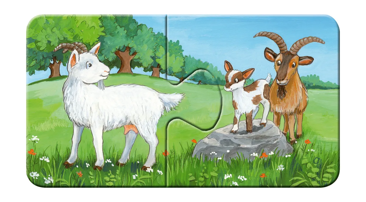 Puzzel - Dierenfamilies op de Boerderij (9x2)