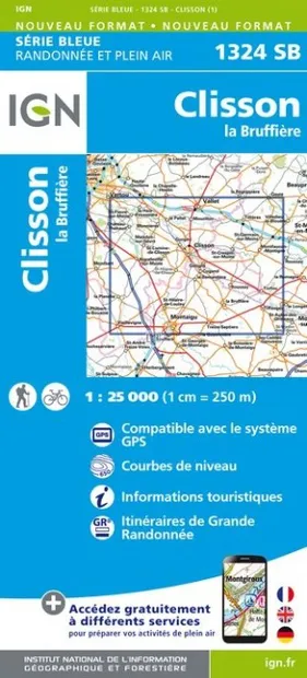 Wandelkaart - Topografische kaart 1324SB Clisson | IGN - Institut Géog