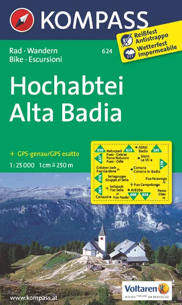 Wandelkaart 624 Hochabtei - Alta Badia | Kompass