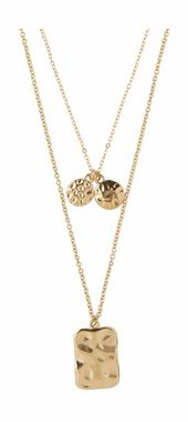 Plate combi necklace gold