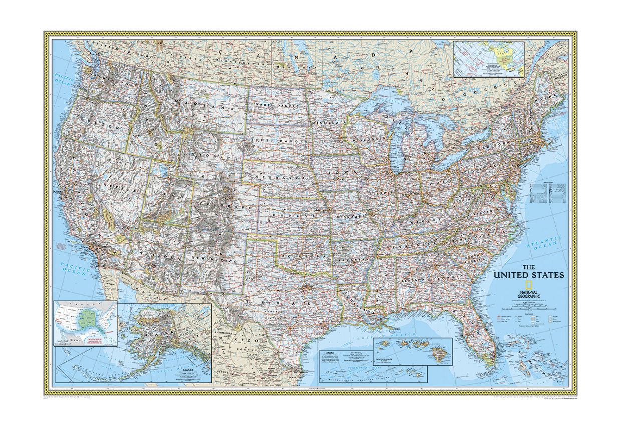 Collega schokkend Grappig Wandkaart USA - Verenigde Staten Political, 110 x 77 cm | National Geo |  Reisboekwinkel de Zwerver B.V. | Warenhuis Groningen