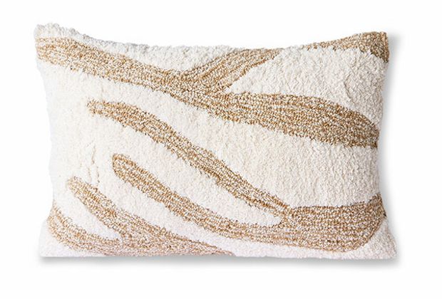 Fluffy cushion white/beige (35x55)