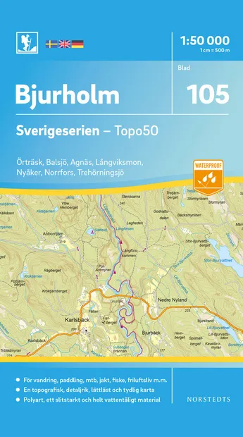 Wandelkaart - Topografische kaart 105 Sverigeserien Bjurholm | Norsted