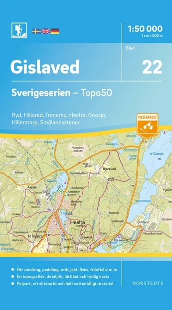 Wandelkaart - Topografische kaart 22 Sverigeserien Gislaved | Norstedt
