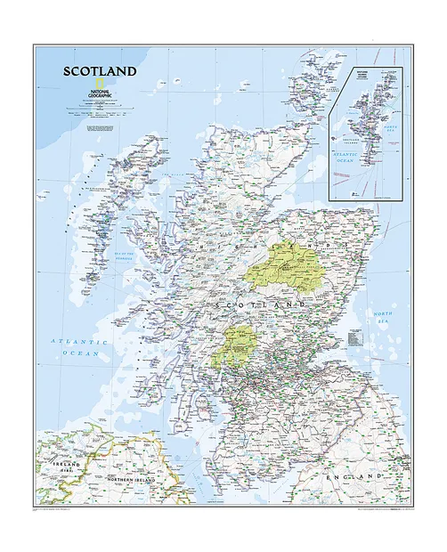 Wandkaart Schotland, 76 x 91 cm | National Geographic