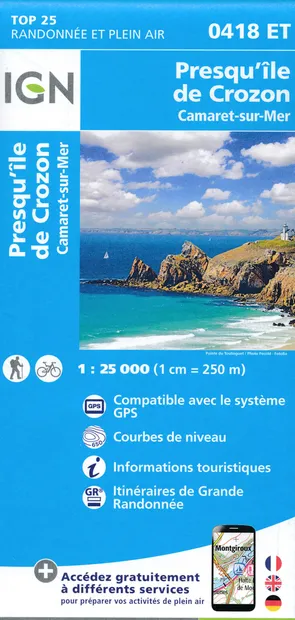 Wandelkaart - Topografische kaart 0418ET Camaret, Presqu'Île de Crozon