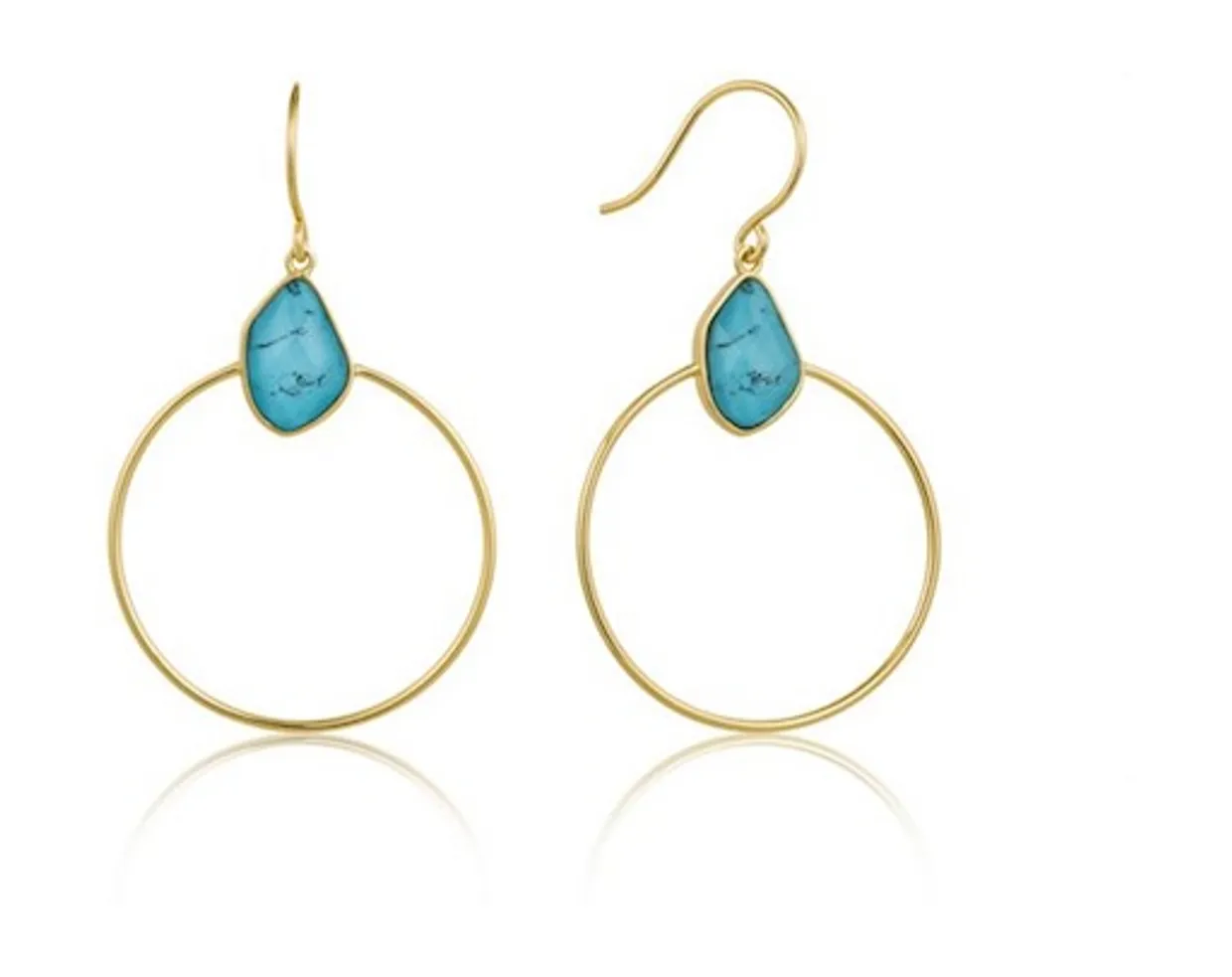 Turquoise Front - Hoop Earrings