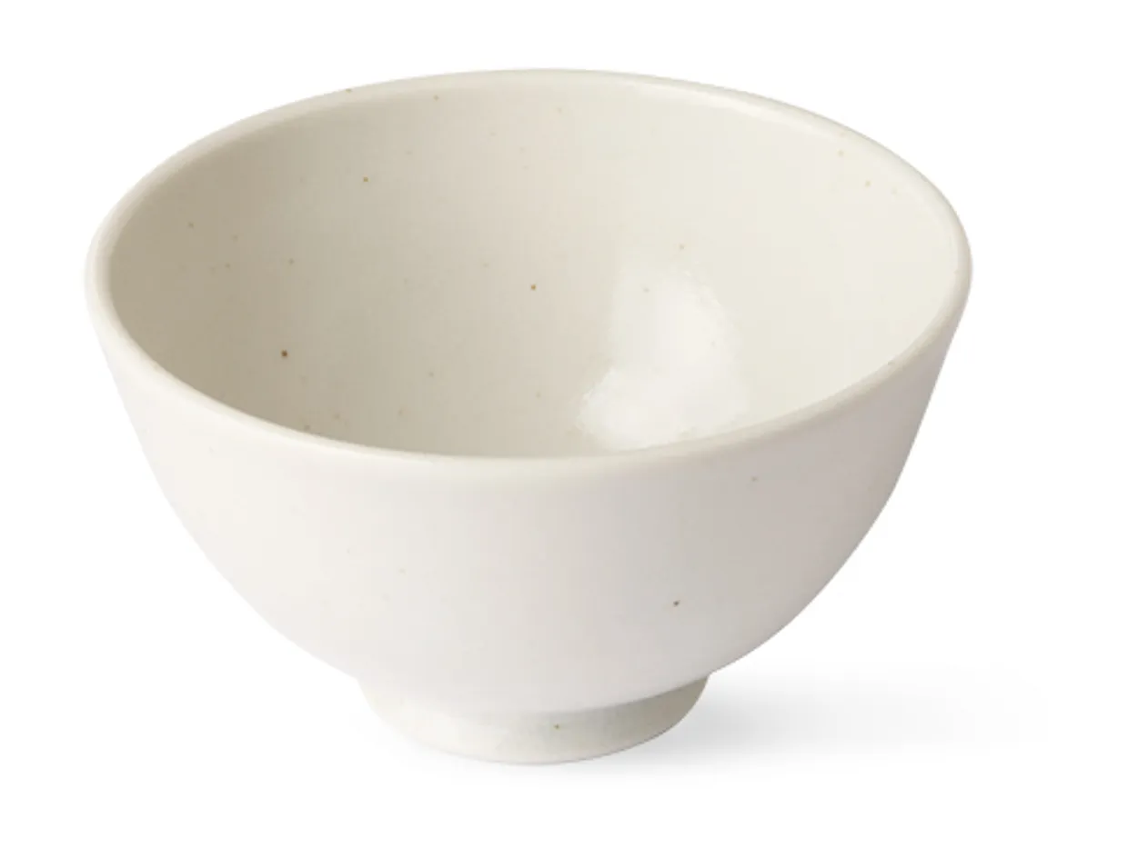Kyoto ceramics: japanese rice bowl white speckled