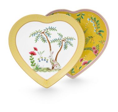 Set van 2 bordjes hartvorm - La Majorelle yellow