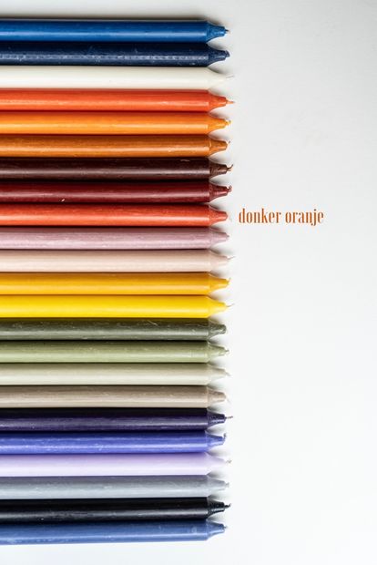 Dinerkaars Candle Donker-Oranje 2,2x29 cm