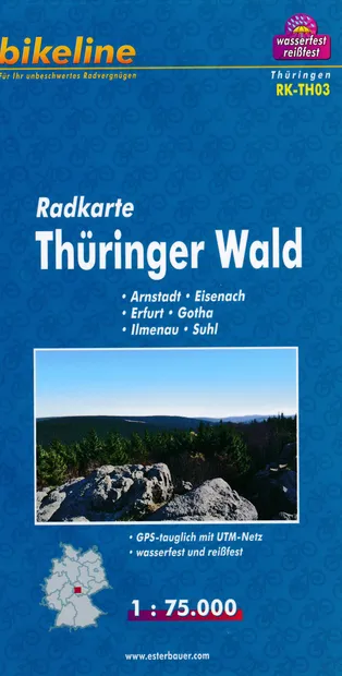 Fietskaart TH03 Bikeline Radkarte Thüringer Wald | Esterbauer