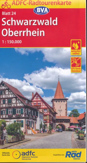 Fietskaart 24 ADFC Radtourenkarte Schwarzwald Oberrhein | BVA