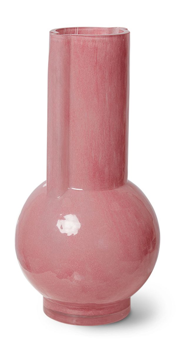 Glass vase flamingo pink