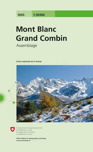 Wandelkaart - Topografische kaart 5003 Mont Blanc Grand Combin | Swiss