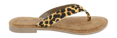 Leather toe slipper leopard