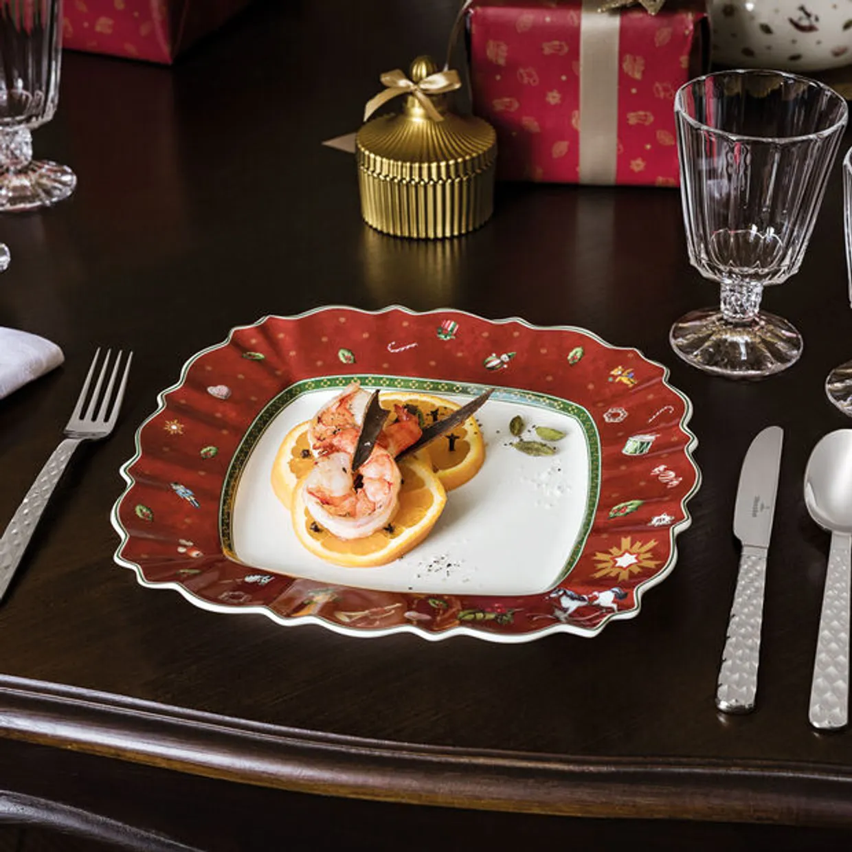 Toy's Delight - Dinerbord vierkant - Kerst