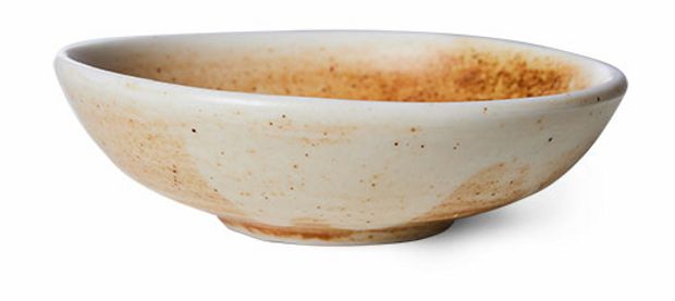 Chef ceramics: small dish, rustic cream/brown