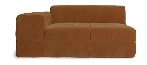 Brut sofa: element left, royal velvet, caramel