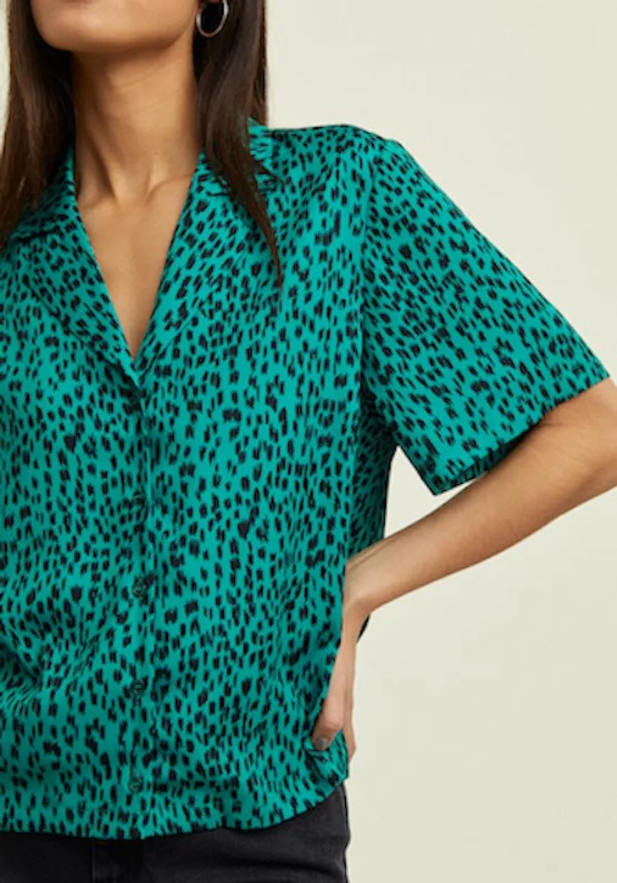 Elli leopard print shirt green