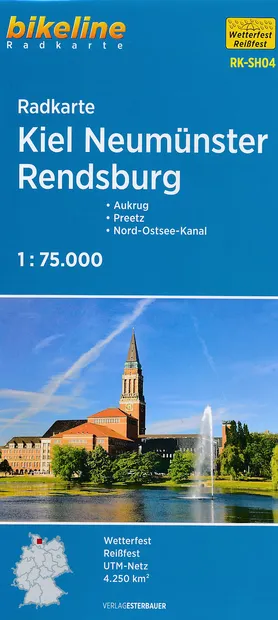 Fietskaart SH04 Bikeline Radkarte SH Kiel - Neumünster - Rendsburg | E